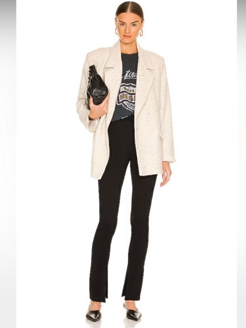 Anine Bing Max Slim Fit Pants Split Ankle 4
